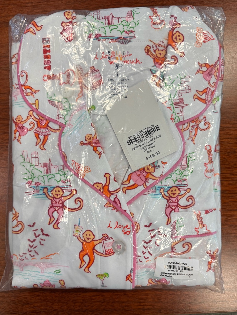 Roller Rabbit Austin Print PJs Size Large - Picture 2 of 7